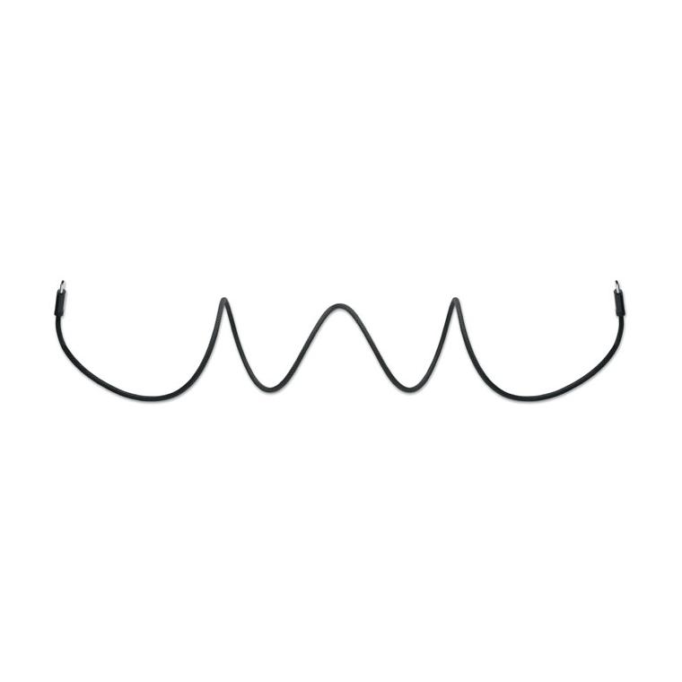 Cablu magnetic împletit din RPET Braid Negru