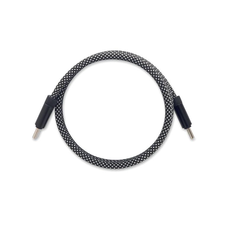 Cablu magnetic împletit din RPET Braid Alb/negru