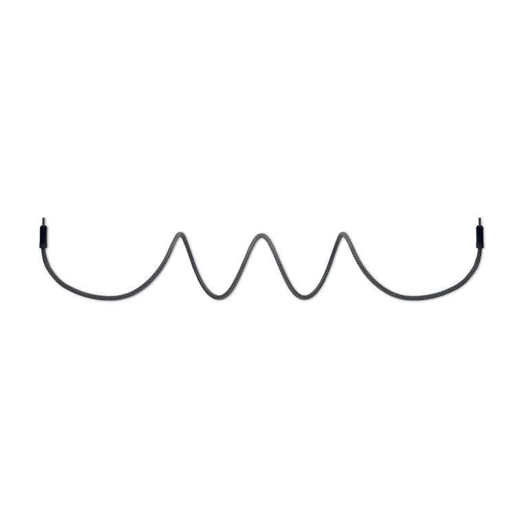 Cablu magnetic împletit din RPET Braid Alb/negru