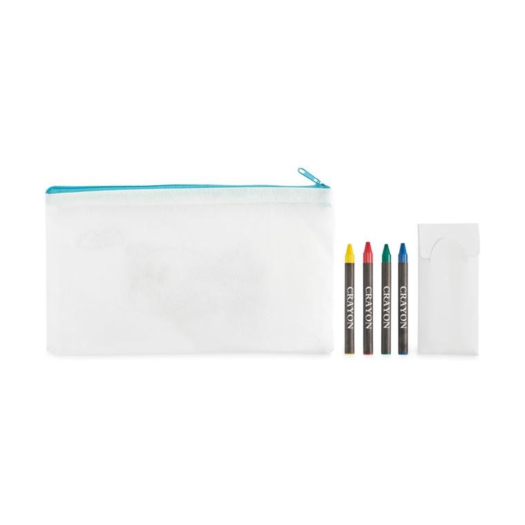 Penar cu 4 creioane colorate Cray Albastru deschis