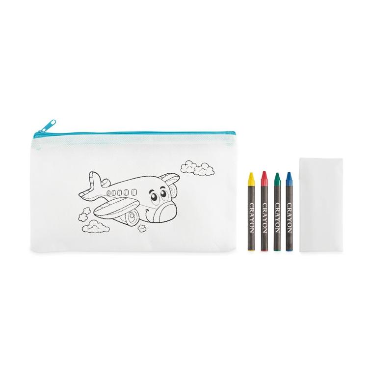 Penar cu 4 creioane colorate Cray Albastru deschis