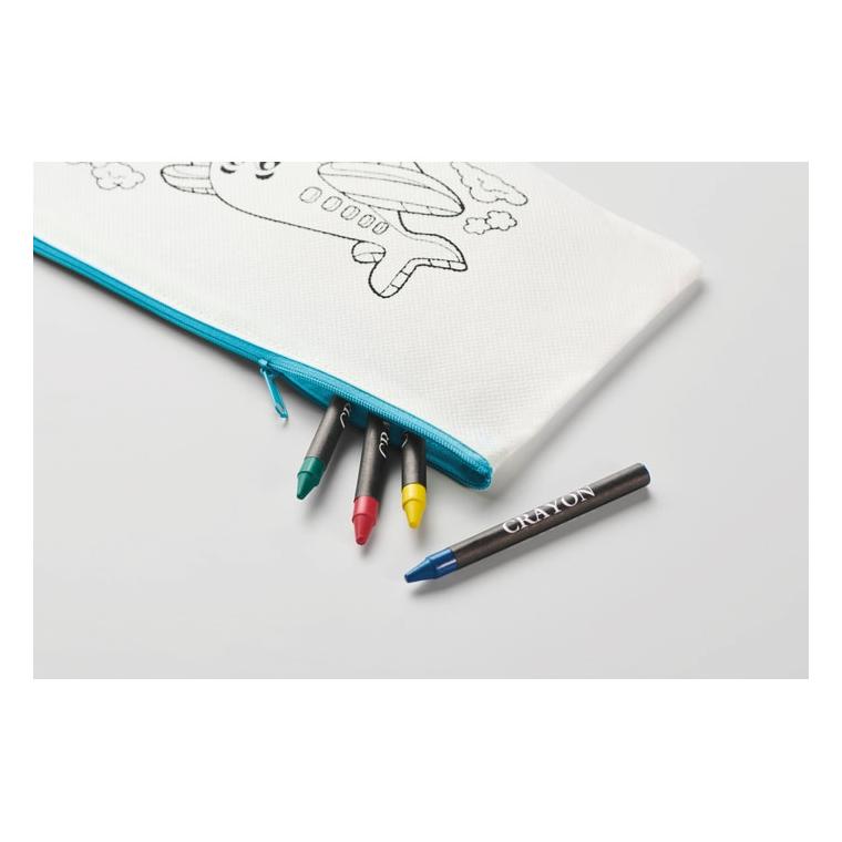 Penar cu 4 creioane colorate Cray Albastru deschis