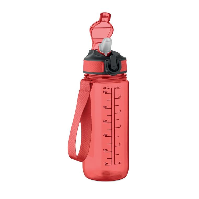 Sticlă sport Enkel, 700 ml Roșu transparent