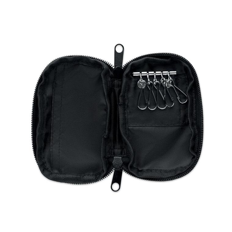 Husă pentru chei din RPET 300D Rover Negru