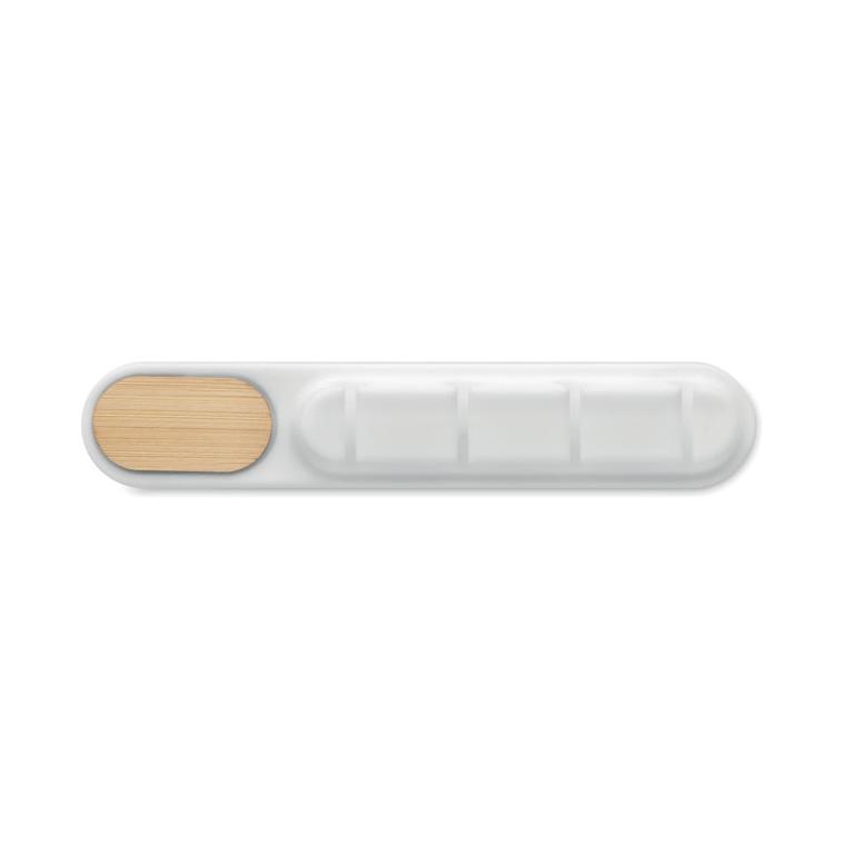 Organizator pentru cabluri din silicon Order Alb