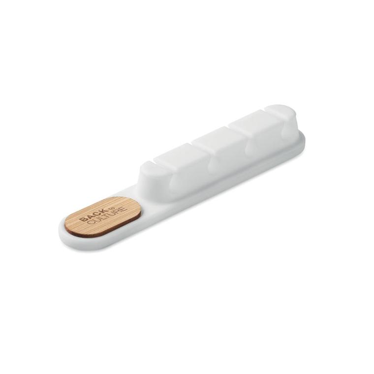 Organizator pentru cabluri din silicon Order Alb