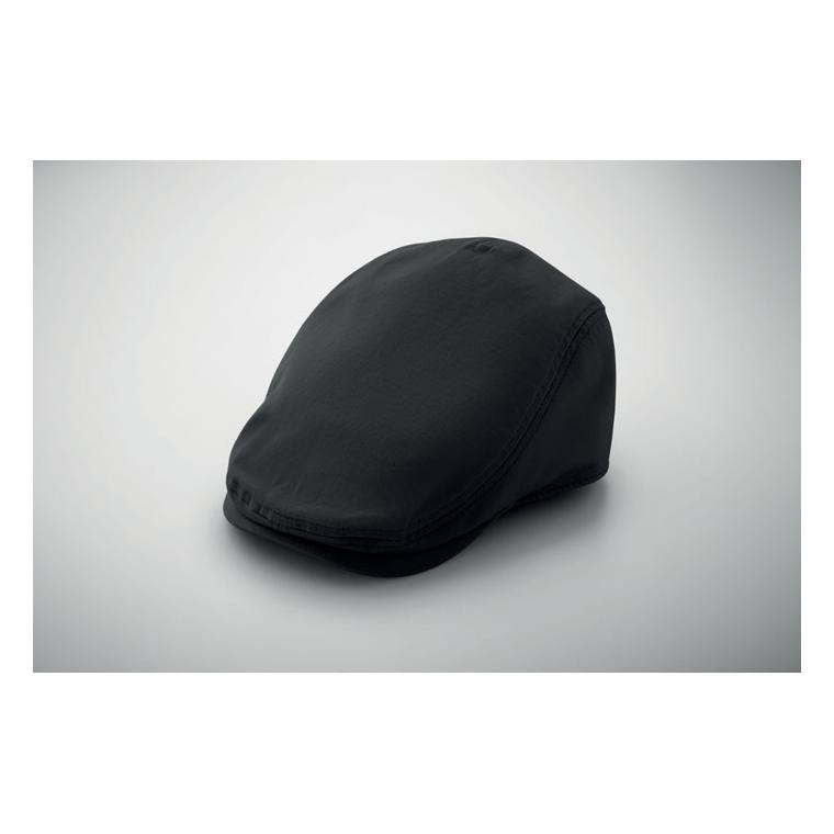 Șapcă plată Newsboy Flat Peak, 235 g/m² Negru