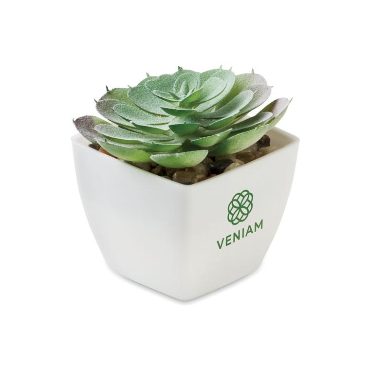 Mini plantă artificială Artieche Alb