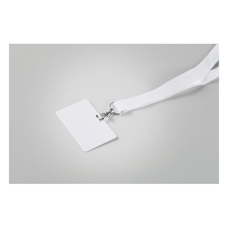 Insignă pentru lanyard Badsmall, 54 x 86 mm Alb