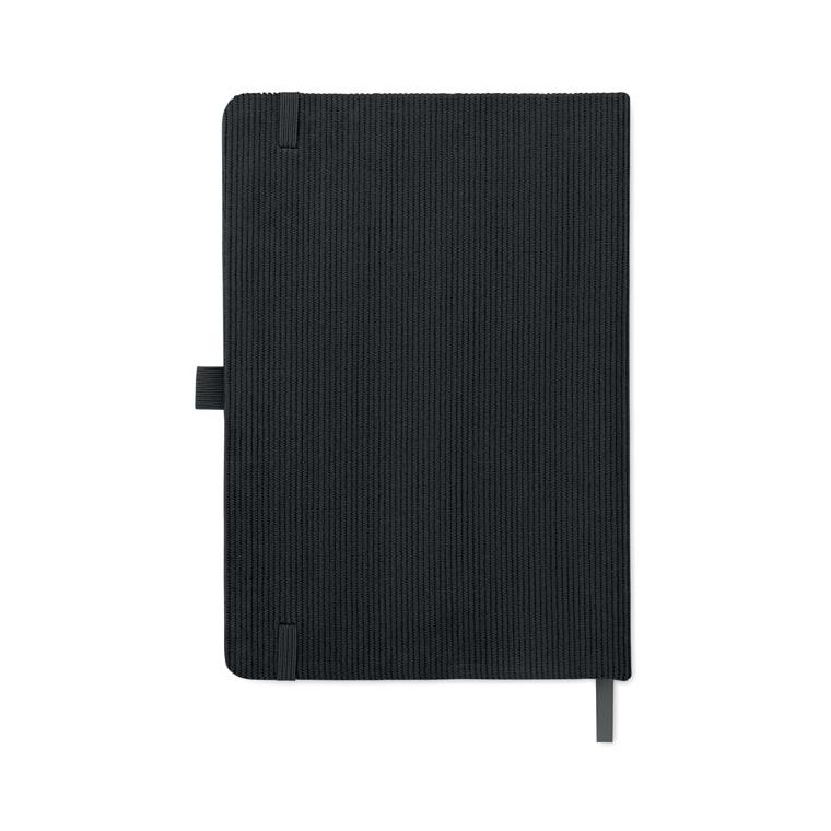 Notebook A5 cu copertă rigidă din RPET Cordi Note Negru