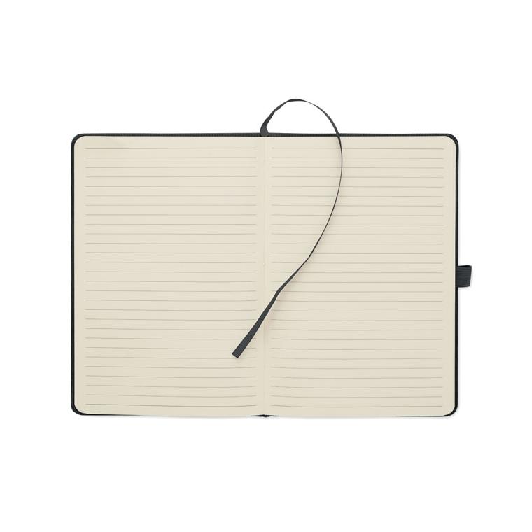 Notebook A5 cu copertă rigidă din RPET Cordi Note Negru