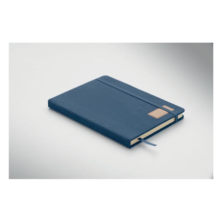 Notebook A5 cu copertă rigidă din RPET Cordi Note Albastru