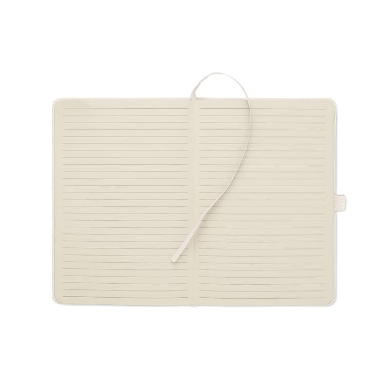 Notebook A5 cu copertă rigidă din RPET Cordi Note Alb închis