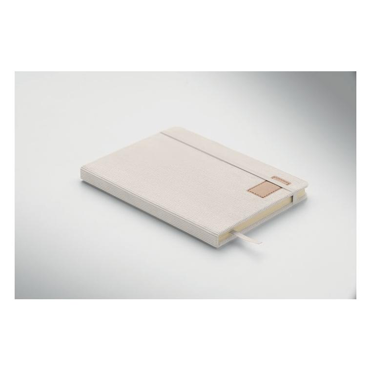 Notebook A5 cu copertă rigidă din RPET Cordi Note Alb închis