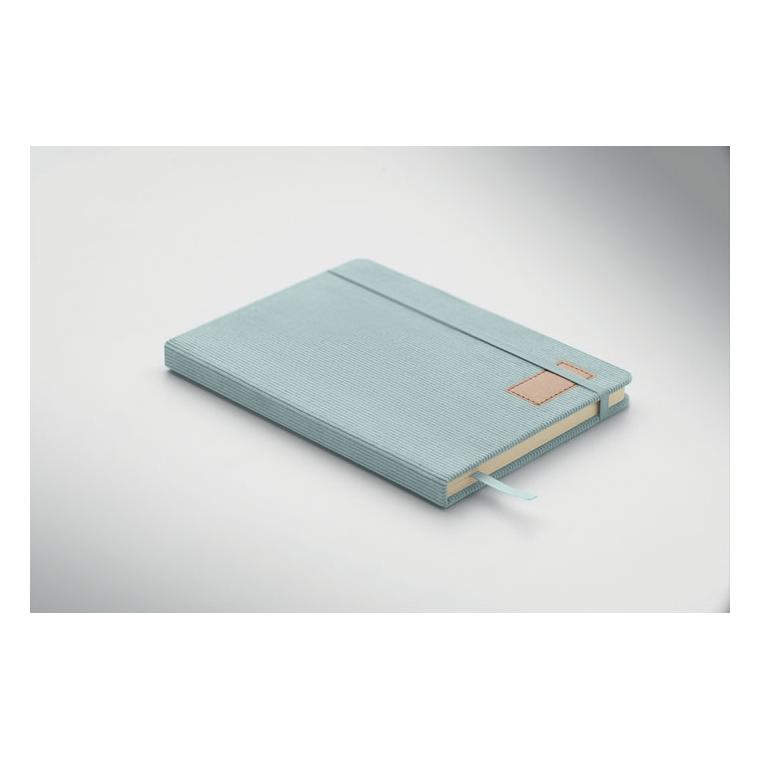 Notebook A5 cu copertă rigidă din RPET Cordi Note Albastru deschis