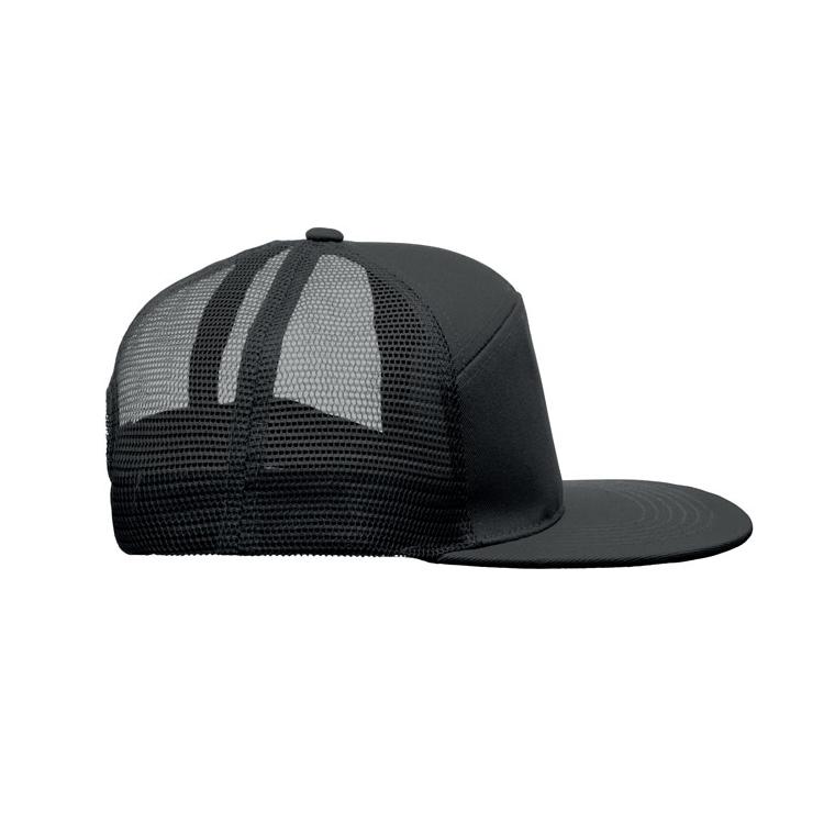 Șapcă cu vizieră plată și 7 panouri Bead Negru
