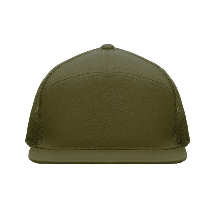 Șapcă cu vizieră plată și 7 panouri Bead Verde militar