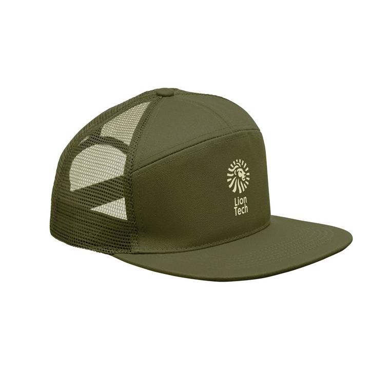 Șapcă cu vizieră plată și 7 panouri Bead Verde militar