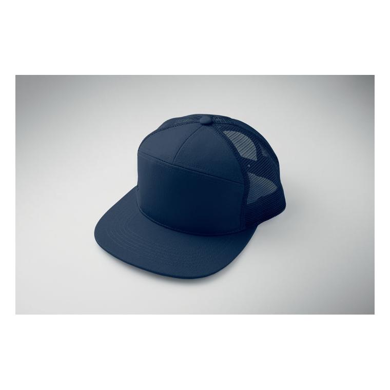 Șapcă cu vizieră plată și 7 panouri Bead Navy 