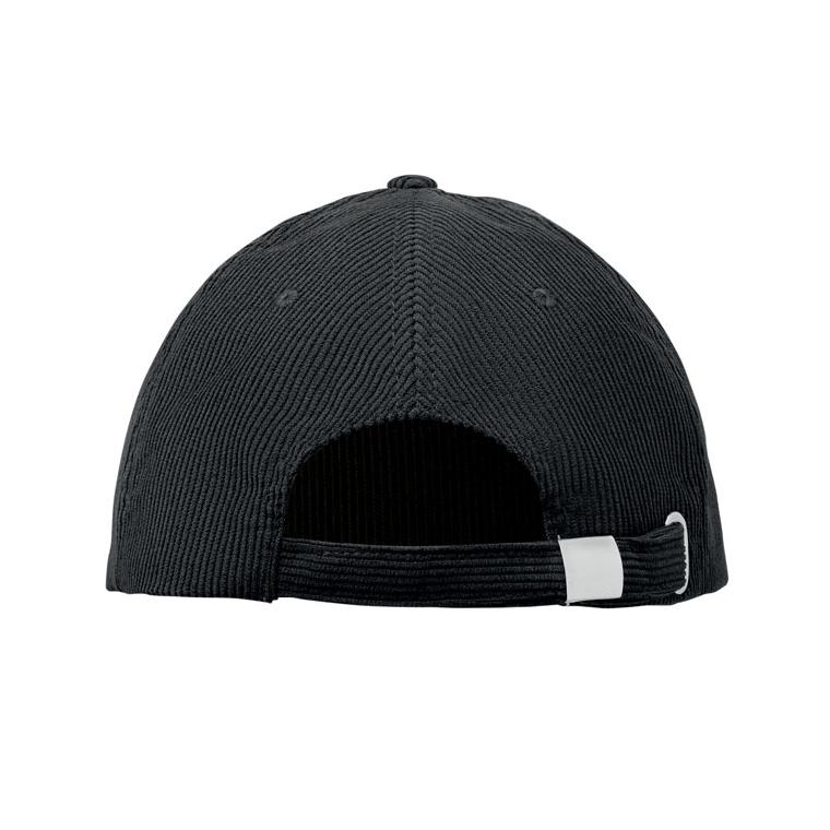 Șapcă de baseball din raiat cu 5 panouri Wale Negru