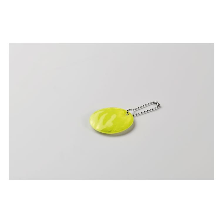 Breloc rotund reflectorizant Grin Galben neon
