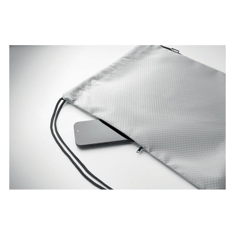 Rucsac cu șnur din RPET 420D Daykit Alb