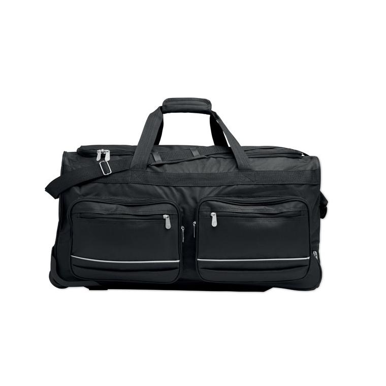 Geantă de voiaj tip troliu din RPET 600D Itfits Negru