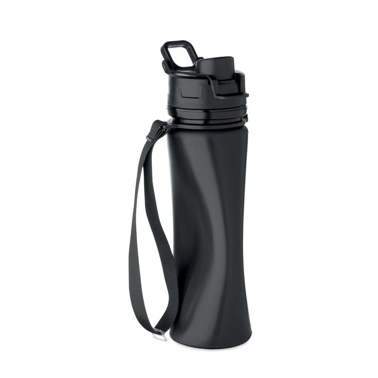 Sticlă sport pliabilă din silicon Lett Negru