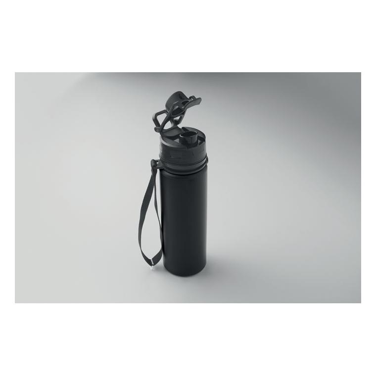 Sticlă sport pliabilă din silicon Lett Negru
