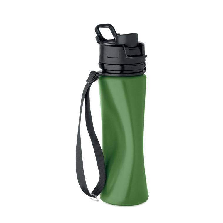 Sticlă sport pliabilă din silicon Lett Verde Inchis