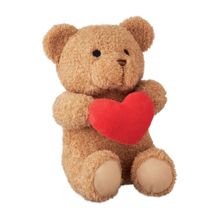 Ursuleț de pluș cu inimă Snuggle, 23 cm Roșu