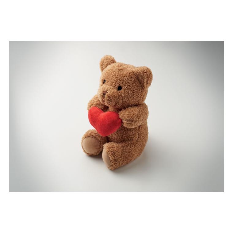 Ursuleț de pluș cu inimă Snuggle, 23 cm Roșu