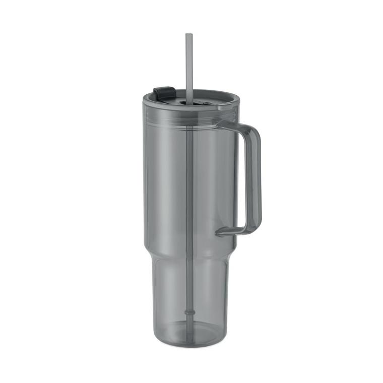 Pahar din RPET Mugora, 1200 ml Gri transparent