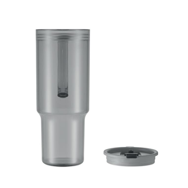 Pahar din RPET Mugora, 1200 ml Gri transparent