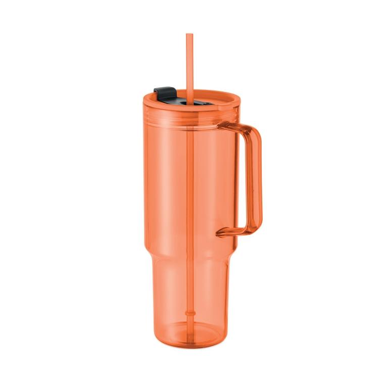 Pahar din RPET Mugora, 1200 ml Portocaliu transparent