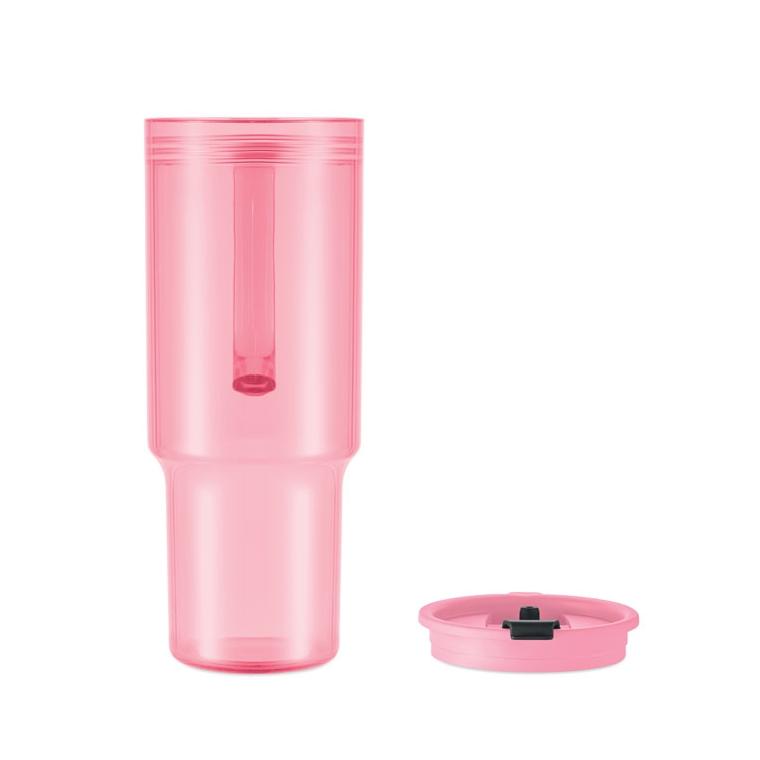Pahar din RPET Mugora, 1200 ml Roz transparent