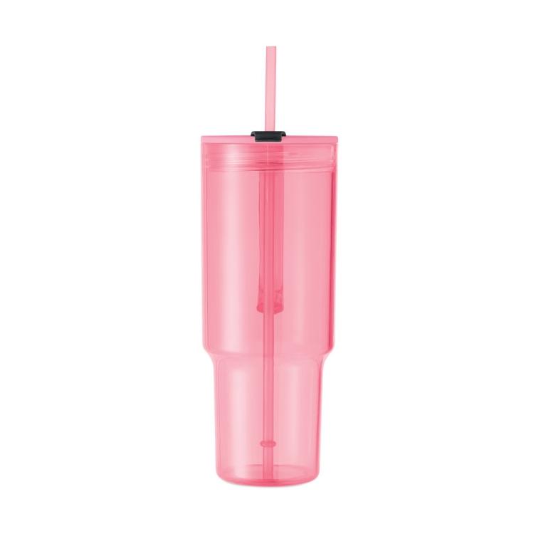 Pahar din RPET Mugora, 1200 ml Roz transparent