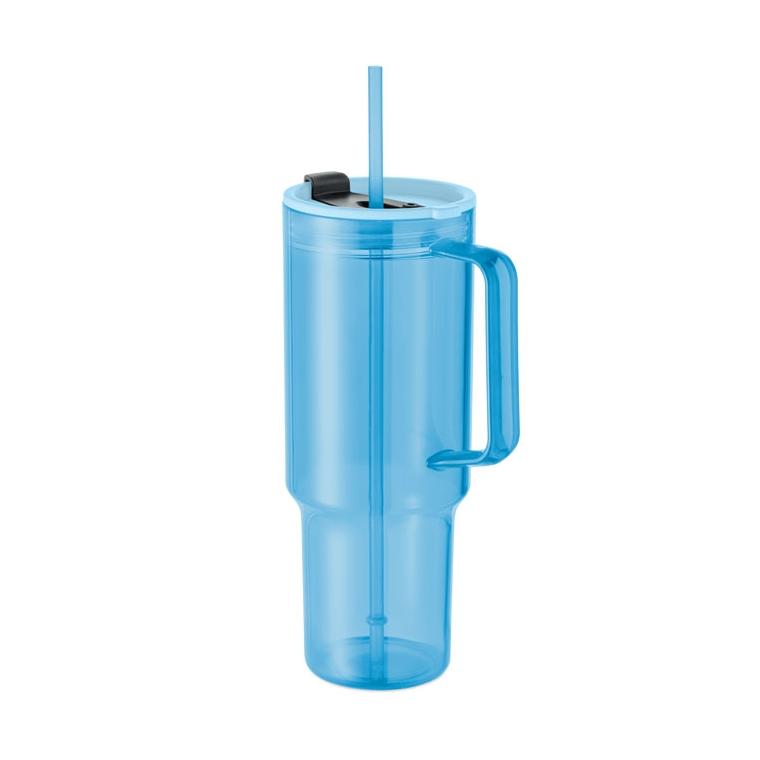 Pahar din RPET Mugora, 1200 ml Albastru deschis transparent