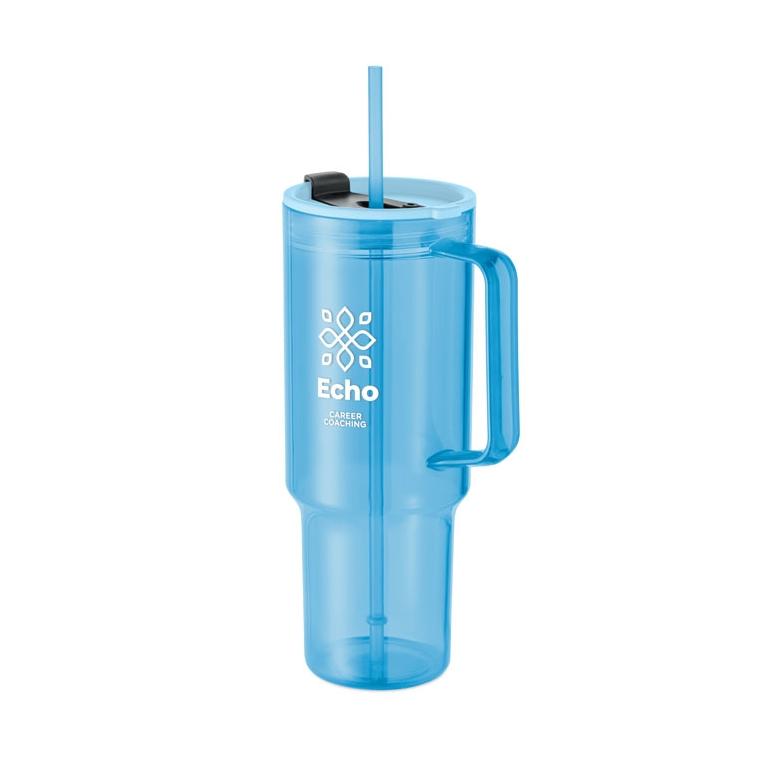 Pahar din RPET Mugora, 1200 ml Albastru deschis transparent