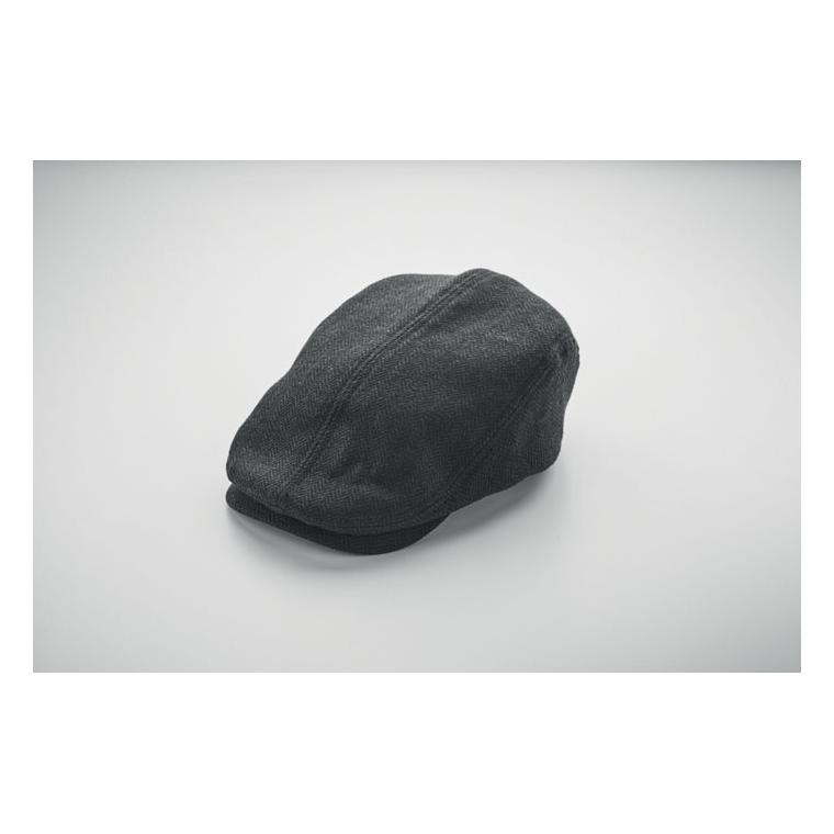 Șapcă plată tip Newsboy Blind Peak, 320 g/m² Negru