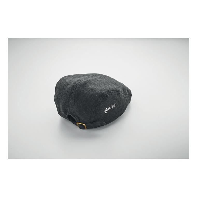 Șapcă plată tip Newsboy Blind Peak, 320 g/m² Negru
