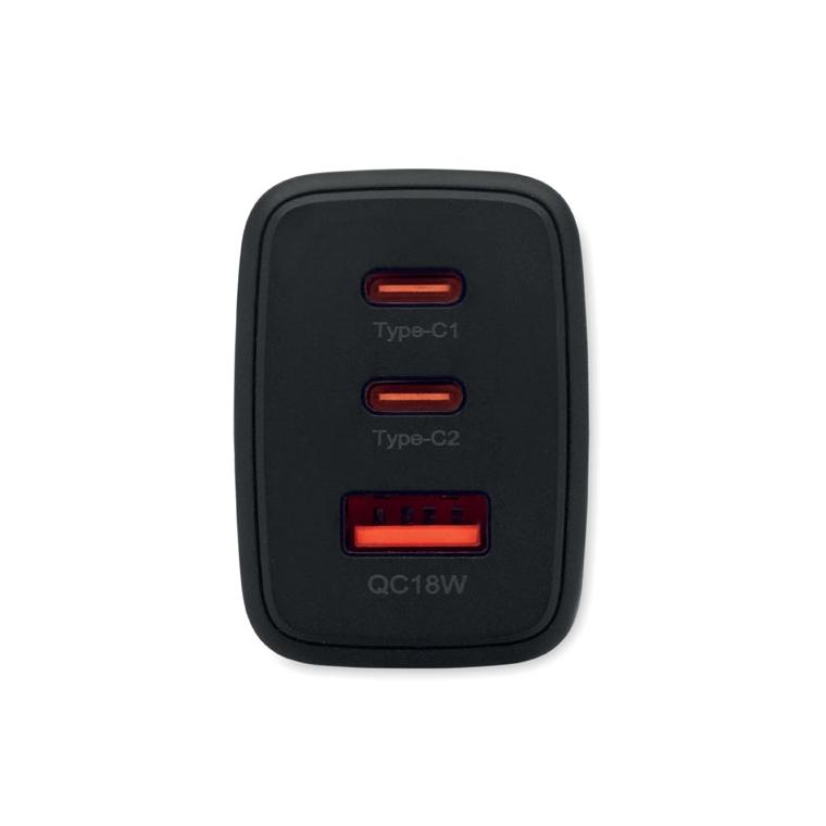 Adaptor/încărcător UE cu 2 poli Exten Negru
