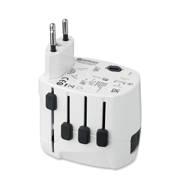 Adaptor universal SKROSS® Pro, 3 poli Alb