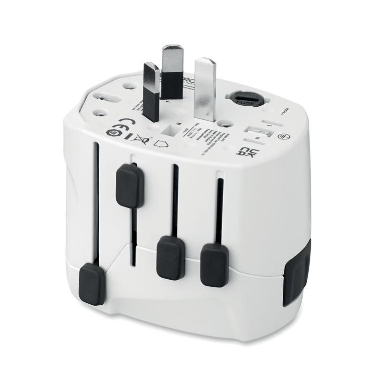 Adaptor universal SKROSS® Pro, 3 poli Alb