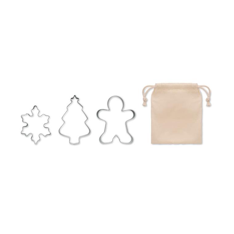 Set de forme pentru prăjituri de Crăciun Cookies Bej
