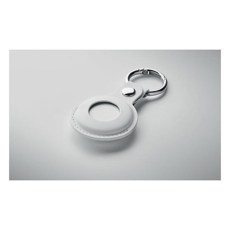 Localizator inteligent compatibil cu Find My, în husă din PU Lifemate In Pu Case Alb