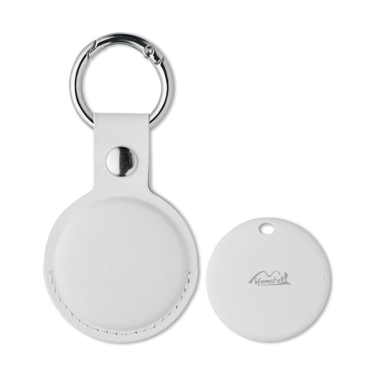 Localizator inteligent compatibil cu Find My, în husă din PU Lifemate In Pu Case Alb