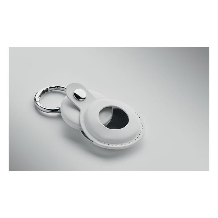 Localizator inteligent compatibil cu Find My, în husă din PU Lifemate In Pu Case Alb