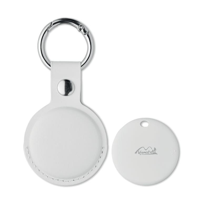Localizator inteligent compatibil cu Find My, în husă din PU Lifemate In Pu Case Alb