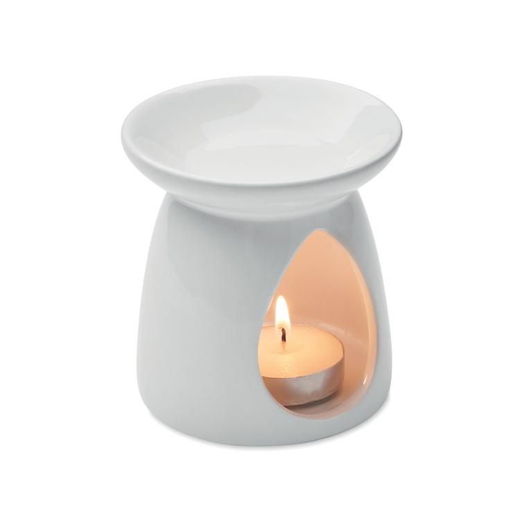 Set cu arzător pentru aromaterapie cu parfum de vanilie Sagrada Alb